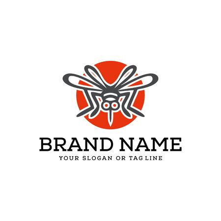 mosquito logo design vector template white backgroundのイラスト素材