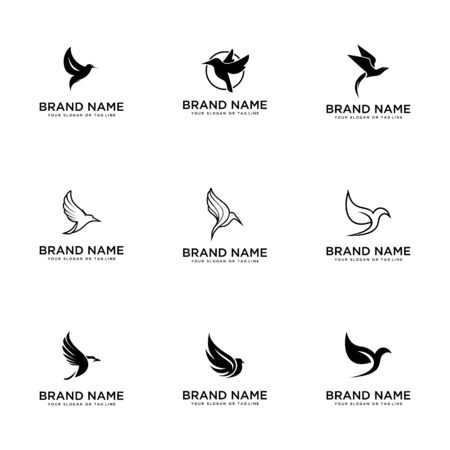 set bird logo design vector template white backgroundのイラスト素材