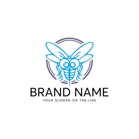 mosquito logo design vector template white backgroundのイラスト素材