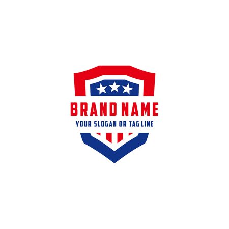 the design concept of the American Shield Vector Logo Templateのイラスト素材