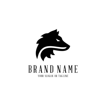 wolf logo design vector template white backgroundのイラスト素材