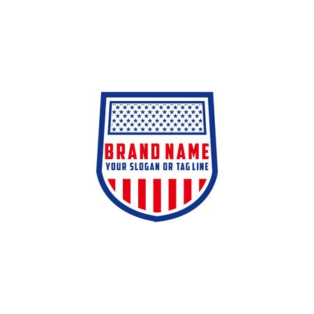 the design concept of the American Shield Vector Logo Templateのイラスト素材
