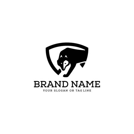 wolf logo design vector template white backgroundのイラスト素材