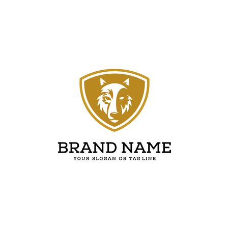 wolf logo design vector template white backgroundのイラスト素材