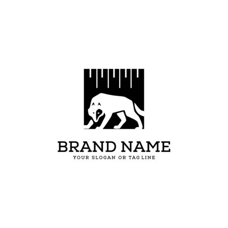 wolf logo design vector template white backgroundのイラスト素材
