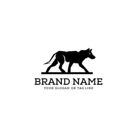 wolf logo design vector template white backgroundのイラスト素材