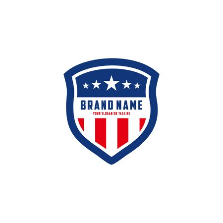 the design concept of the American Shield Vector Logo Templateのイラスト素材