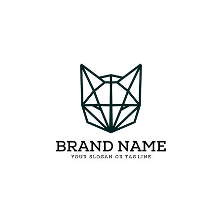 wolf logo design vector template white backgroundのイラスト素材