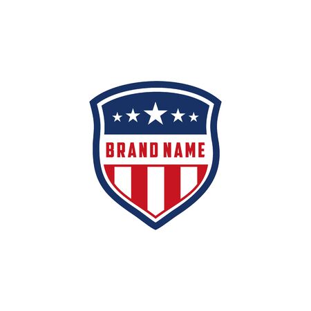 the design concept of the American Shield Vector Logo Templateのイラスト素材