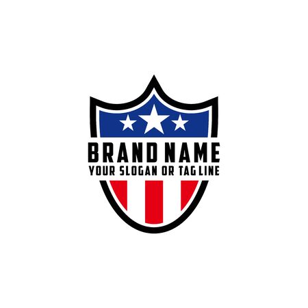 the design concept of the American Shield Vector Logo Templateのイラスト素材