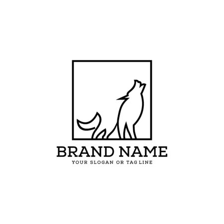 wolf logo design vector template white backgroundのイラスト素材