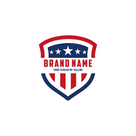 the design concept of the American Shield Vector Logo Templateのイラスト素材
