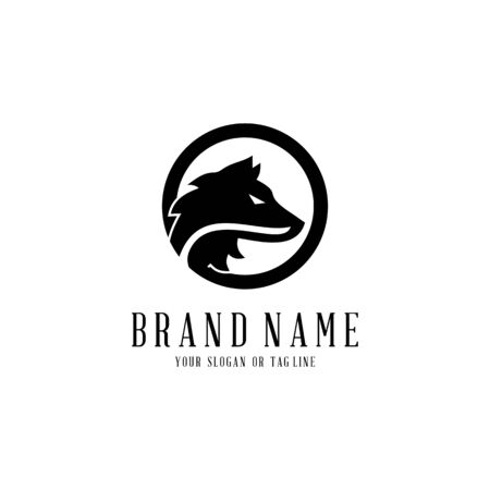 wolf logo design vector template white backgroundのイラスト素材