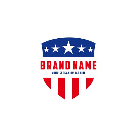 the design concept of the American Shield Vector Logo Templateのイラスト素材