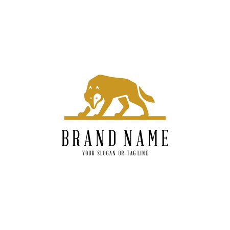 wolf logo design vector template white backgroundのイラスト素材