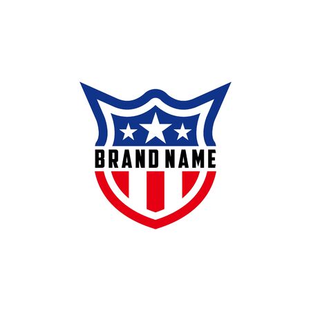 the design concept of the American Shield Vector Logo Templateのイラスト素材
