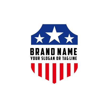 the design concept of the American Shield Vector Logo Templateのイラスト素材