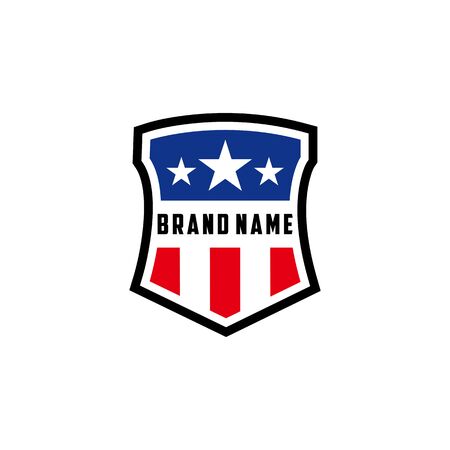 the design concept of the American Shield Vector Logo Templateのイラスト素材