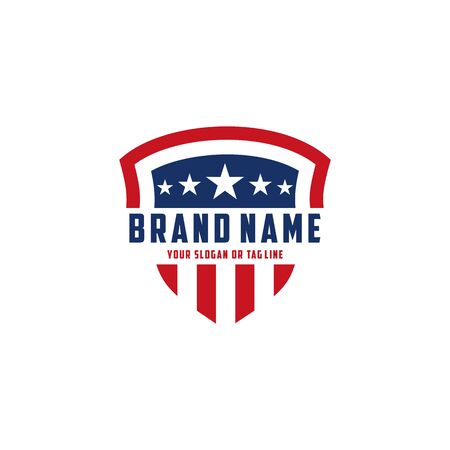 the design concept of the American Shield Vector Logo Templateのイラスト素材