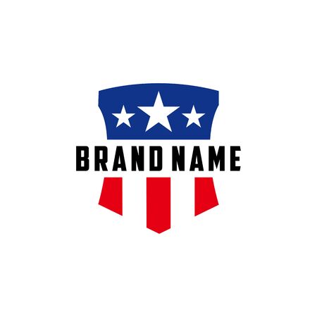 the design concept of the American Shield Vector Logo Templateのイラスト素材
