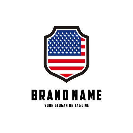 the design concept of the American Shield Vector Logo Templateのイラスト素材