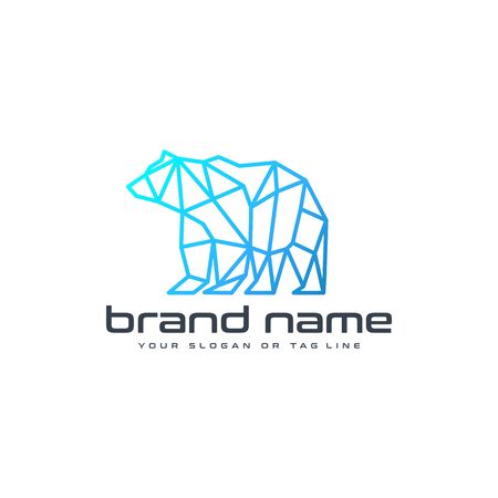 bear technology logo design vector template white backgroundのイラスト素材