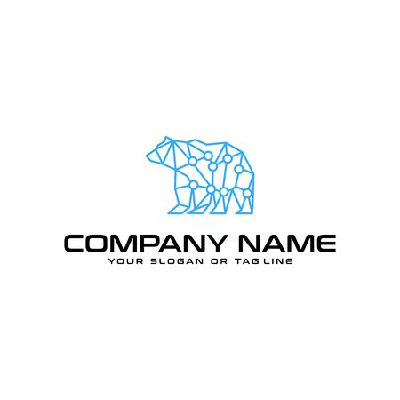 bear technology logo design vector template white backgroundのイラスト素材