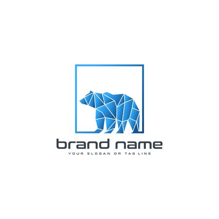bear technology logo design vector template white backgroundのイラスト素材