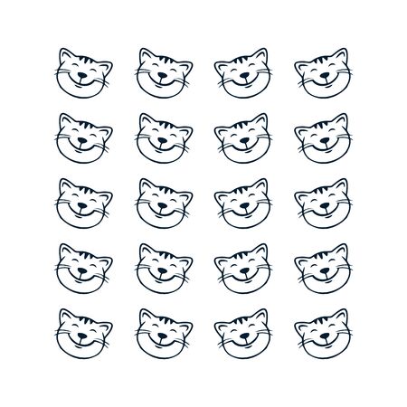 Cat head logos are great for various product packagingのイラスト素材