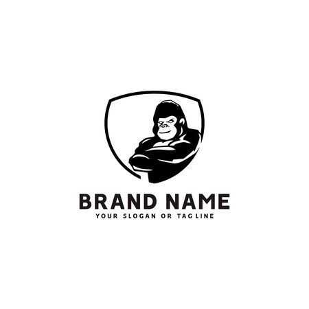 monkey logo design vector template white background good for your companyのイラスト素材