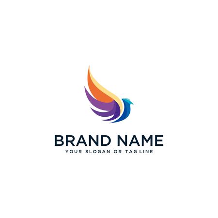 bird design logo in full color vector style templateのイラスト素材