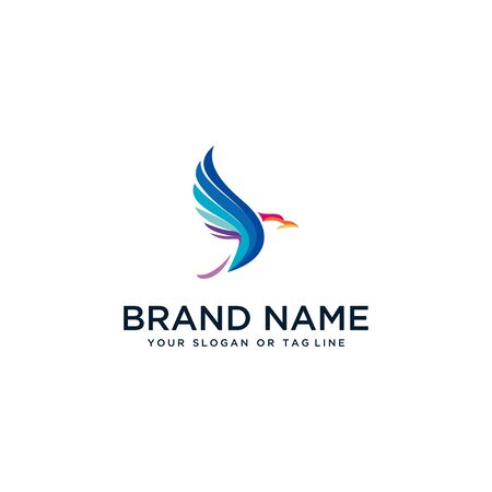 bird design logo in full color vector style templateのイラスト素材