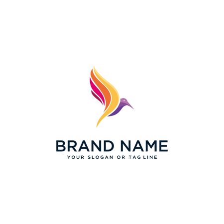 bird design logo in full color vector style templateのイラスト素材