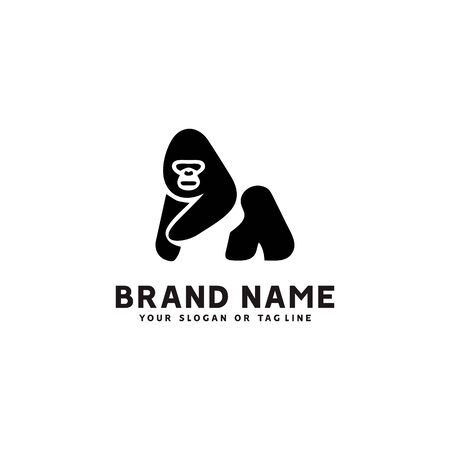 monkey logo design vector template white background good for your companyのイラスト素材