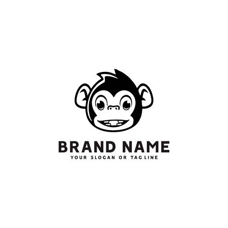 monkey logo design vector template white background good for your companyのイラスト素材