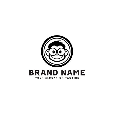monkey logo design vector template white background good for your companyのイラスト素材