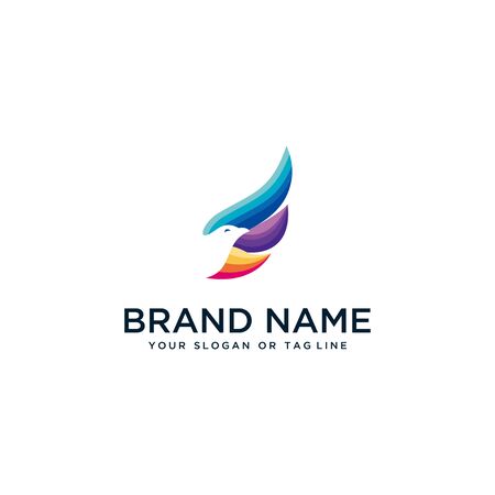 bird design logo in full color vector style templateのイラスト素材