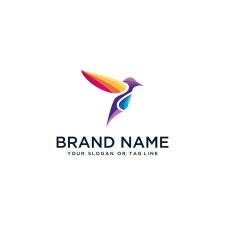 bird design logo in full color vector style templateのイラスト素材
