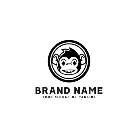 monkey logo design vector template white background good for your companyのイラスト素材