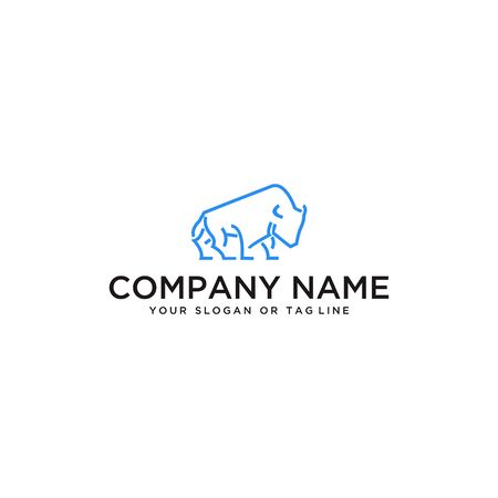 Bull logo design vector template with a white backgroundのイラスト素材
