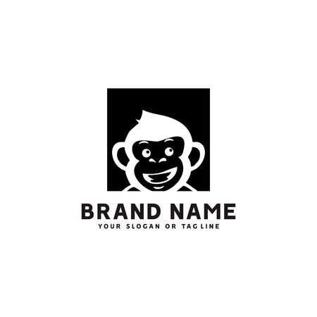 monkey logo design vector template white background good for your companyのイラスト素材