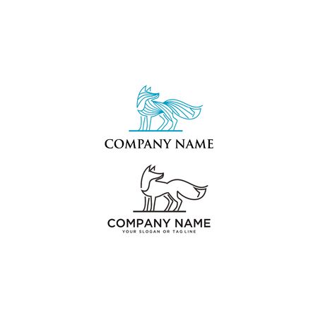 Wolf Logo vector template design with a white backgroundのイラスト素材