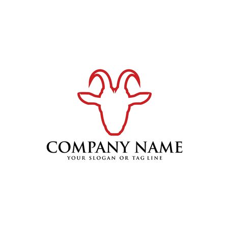 Goat logo design vector template with white backgroundのイラスト素材