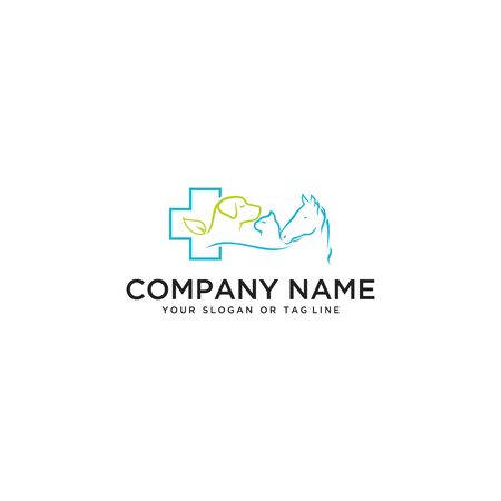 Horse design dog cat animal health clinic vector templateのイラスト素材