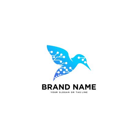 logo design concept bird tech vector templateのイラスト素材