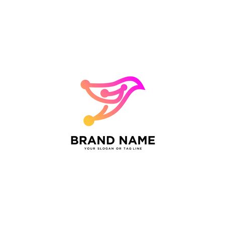 logo design concept bird tech vector templateのイラスト素材