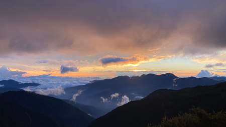 Sunset in the mountainsの写真素材