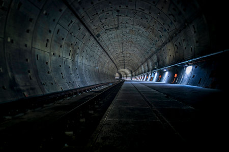 Subway tunnel near station "Heumarkt" in cologne.の写真素材