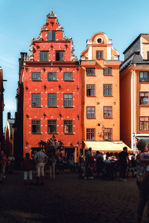 Colorful buildings in the old town of Stockholmのeditorial素材