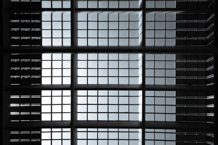 building structure in Black and white silhouetteの写真素材